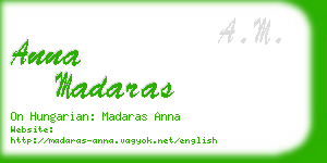 anna madaras business card